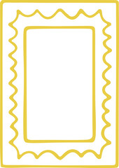 Wavy Rectangle Frame Hand Drawn Illustration Vector