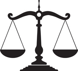 Scale of justice silhouette vector illustration