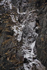 Obraz premium Rugged winter landscape features mountain range nature photography cold environment high angle serene beauty