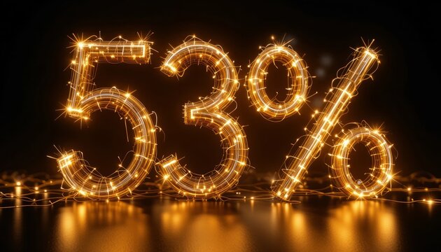 Fifty Three Percent Off Sparkling Sale Offer Promotion Discount Lights Design