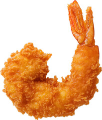 1 delicious fried shrimp, separated from a white background
