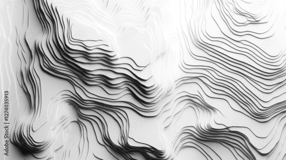 Canvas Prints abstract black and white textured lines on a white background