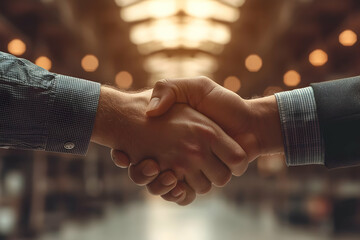 Business Handshake In Industrial Setting