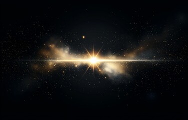 Obraz premium At the core of a dark canvas, a brilliant white illumination shines, enveloped by a resplendent glow and sending out rays