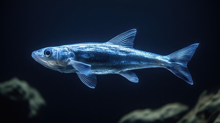 Naklejka premium A knife fish in smooth motion, high-contrast background