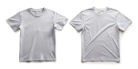 Two White T-Shirts on White Background
