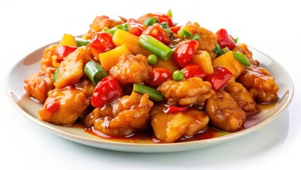 Sweet-and-Sour Chicken Dish on Plate