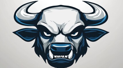 Angry bull head graphic design, aggressive mascot, for branding