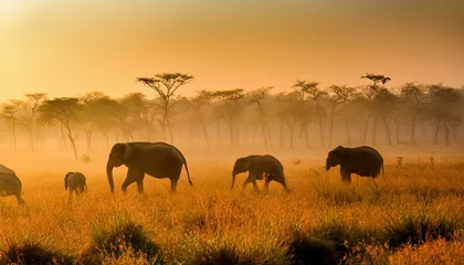 Elephant Herd in Manas National Park Assam, India