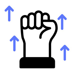 This Will power icon is suitable for Business Motivation, Business Improvement, etc.