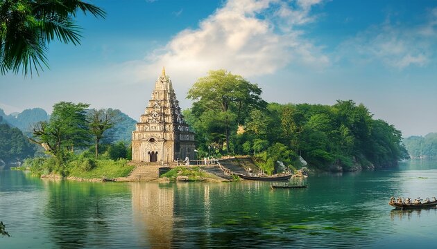 Umananda Island Temple Assam, India
