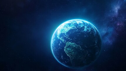 Obraz premium Earthrise Aurora From Space - A breathtaking view of Earth from space, showcasing the vibrant aurora borealis illuminating the night side. Symbolizing exploration, wonder, beauty, fragility
