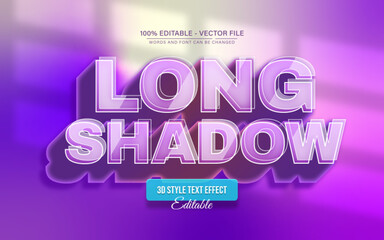 Fototapeta premium Long shadow purple 3d text effect editable