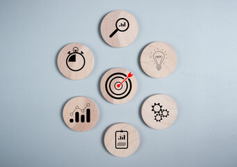 Business growth success achievement concept, planning development leadership and customer target group