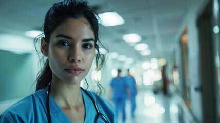 Fototapeta premium Nurse in hospital corridor