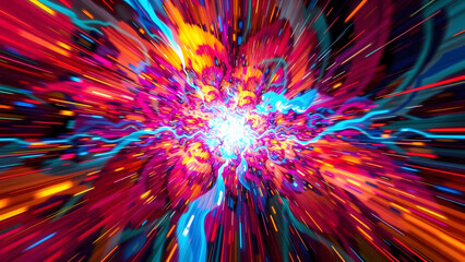 Digital Glitch Effect with Distorted Lines and Vibrant Colors for Modern Design