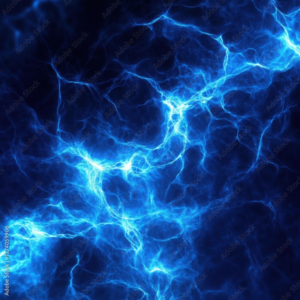 Wall mural Electric Blue Lightning Abstract Background Texture