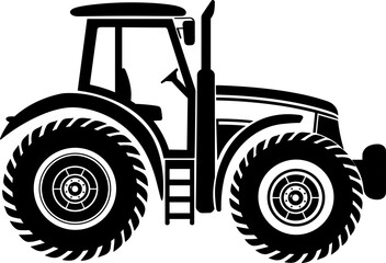 Farm Tractor Silhouette Illustration