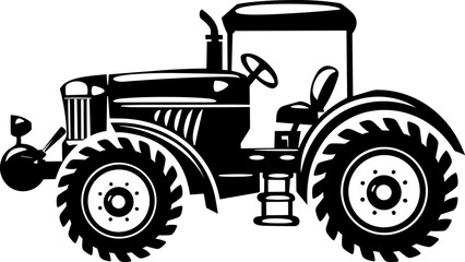 Farm Tractor Silhouette Illustration