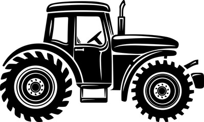 Farm Tractor Silhouette Illustration