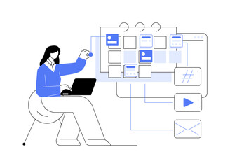 Media planning isolated cartoon vector illustrations.