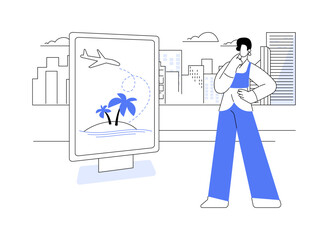 Lightbox advertising isolated cartoon vector illustrations.