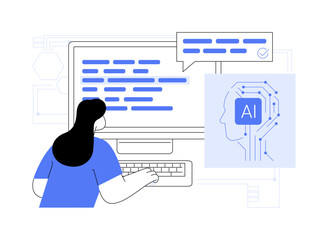 AI-Powered Writing Assistant abstract concept vector illustration.