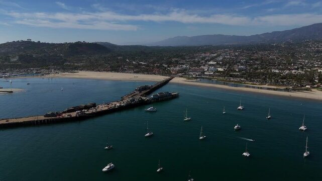 Aerial View of Stearns Wharf, Santa Barbara, California