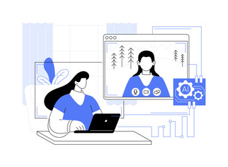 AI-Powered Virtual Backgrounds abstract concept vector illustration.