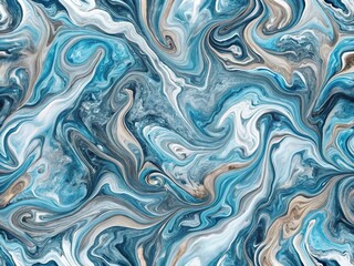 Obraz premium Abstract Marbled Blue, White, and Gray Background
