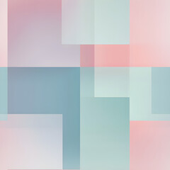 Fototapeta premium A pastel gradient background with squares in different shades of pink, blue, and green, creating an abstract pattern.