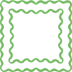 Wavy Square Frame Hand drawn Illustration Vector