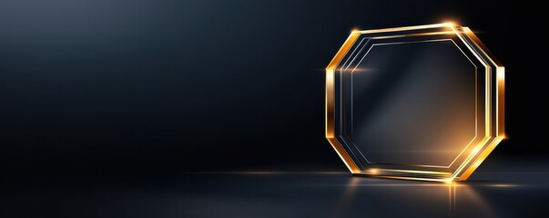A sleek, illuminated octagonal frame against a dark background, showcasing a modern and elegant design.