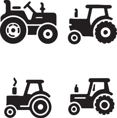 isolated tractor Vector, tractor Silhouette,tractor icon set, black tractor symbol for you,color  Vector illustration, Vector Graphic, EPS 10 
