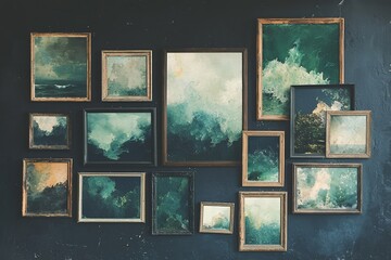 Fototapeta premium Rustic natural wood frames with rectangular borders are ideal for displaying images and creating unique visual presentations in home decor