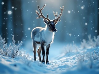 deer in the snow