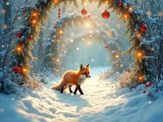 Obraz premium fox in the snow