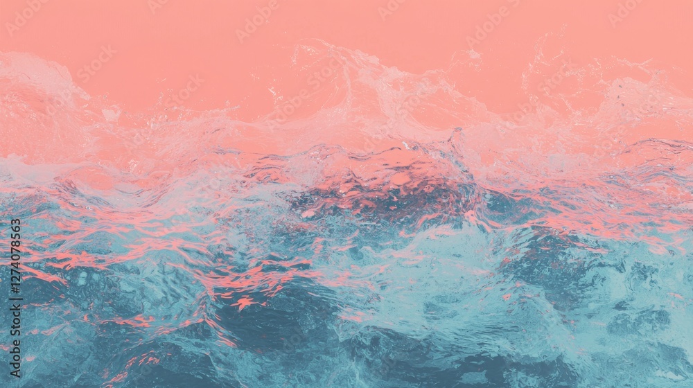 Poster flowing abstract patterns intertwined with dynamic iridescent colors produce a truly captivating vis