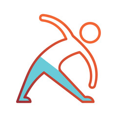 Flat Design Person Stretching Icon