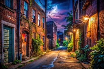 Fototapeta premium Night photography exploration in Framingham, MA.