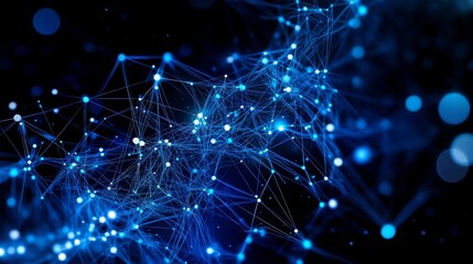 Fototapeta premium Global Network Connection - Abstract of a complex network, representing connections and data flow. Ideal for technology, communication, and networking concepts