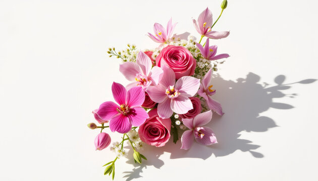 Elegant floral corsage arrangement showcasing roses and orchids, prom night - Powered by Adobe
