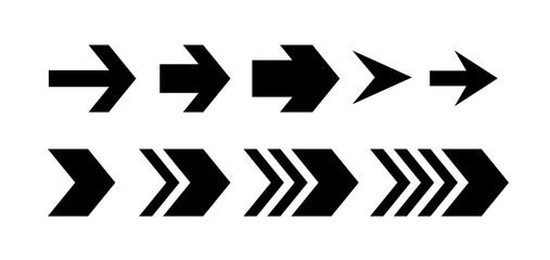Directional arrow sign or icons set design