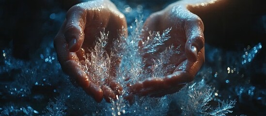 Fototapeta premium Enchanted Ice Crystals: A Frozen Moment of Wonder