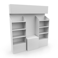 Supermarket Promotional Display With Header, Empty Product Display, PDQ Floor Stand Display Ideal...