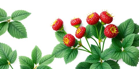 Fragrant Strawberry Blooms in Verdant Embrace