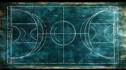 Court plan, wood background, sport