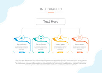 Stylish 4 steps business infographics template, Infographic 4 steps flowchart design, template, info graph template, Professional infographic template business, Infographic with innovative ideas,