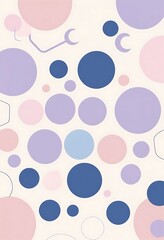 Pastel Dreamscape, An Abstract Symphony of Circles and Lunar Crescents