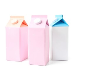 Milk Carton Packaging Isolated on Transparent Background